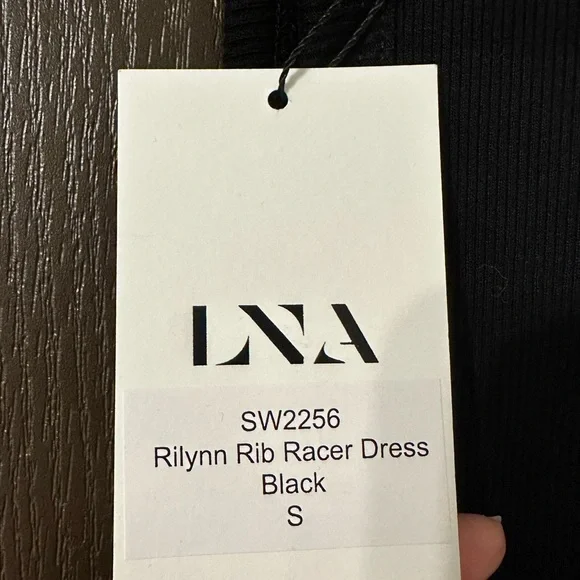 LNA Rilynn Rib Racer Black Dress - Picture 5 of 5